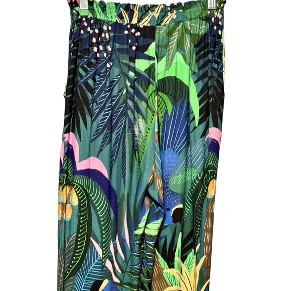 Farm Rio Anthropologie Tropique Tropical Bird Printed Elastic Waist Pants - Picture 11 of 14
